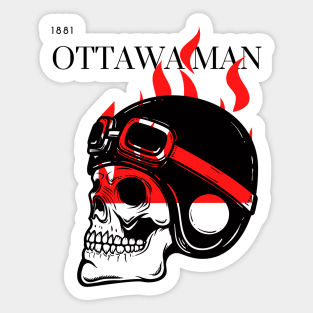 flaming biker motorcycle ottawa man design Sticker